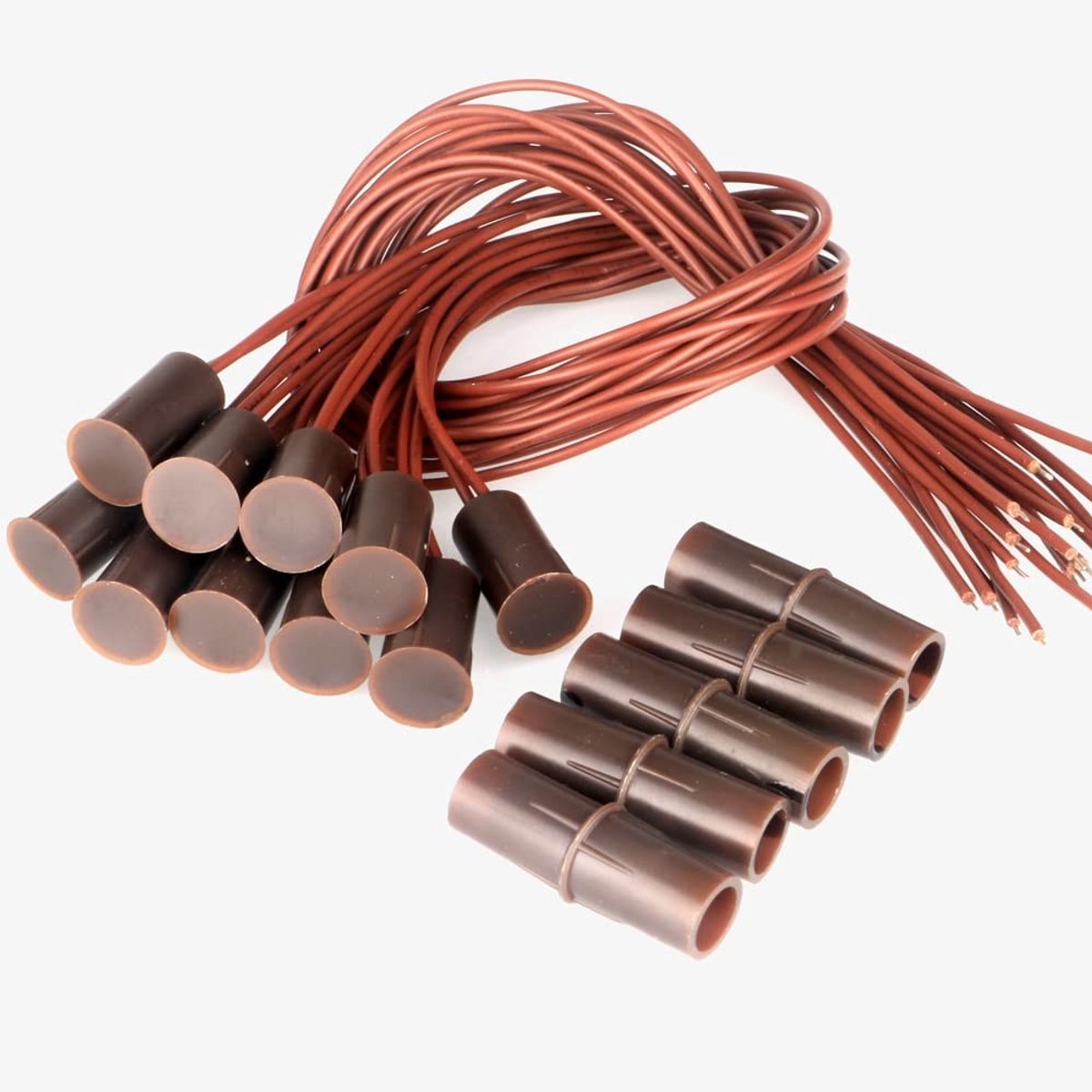 ONF3 - Bruin Veiligheidsraam Deur Contact Sensor Alarm - 10stks Magnetische Reed Schakelaar - 10mm Actie Afstand - Geschikt voor Toegangscontrol...