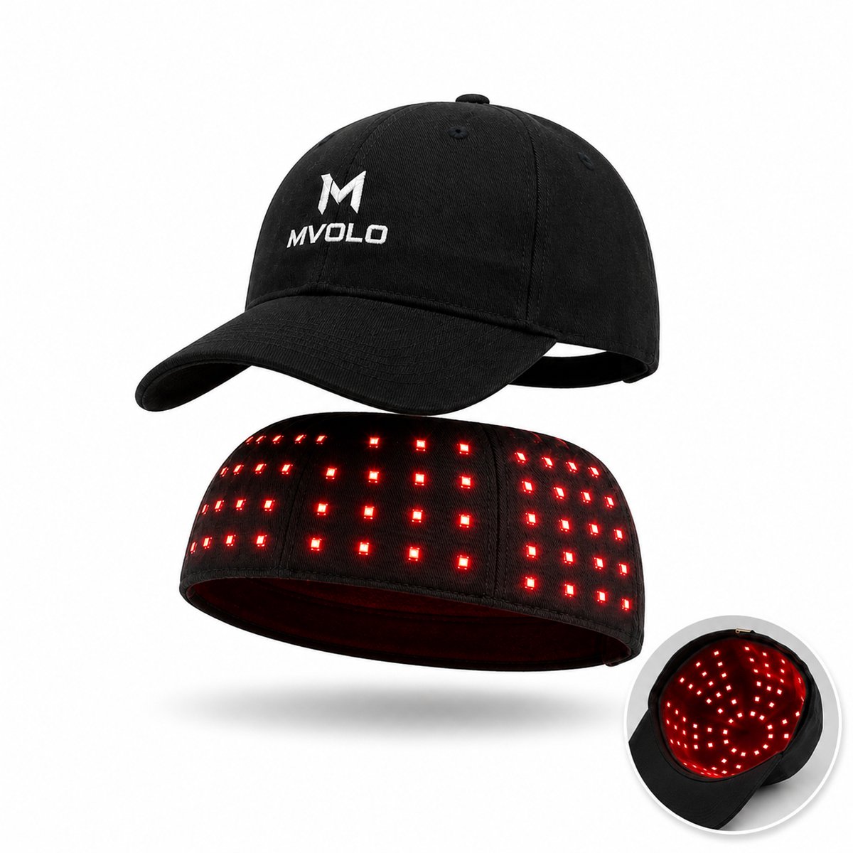 Mvolo® Roodlichttherapie Pet – Stimuleert Haargroei – Tegen Haaruitval – Red Light Therapy – Infrarood Pet – Voor Mannen & Vrouwen – Alopecia – Bloedcirculatie
