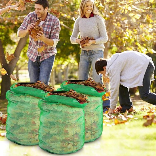Tuin Afval Zakken - Opberg Containers - Afval Verzamelen - Scheurbestendige Duurzaamheid - 3 Stuks - Groen — afbeelding 3