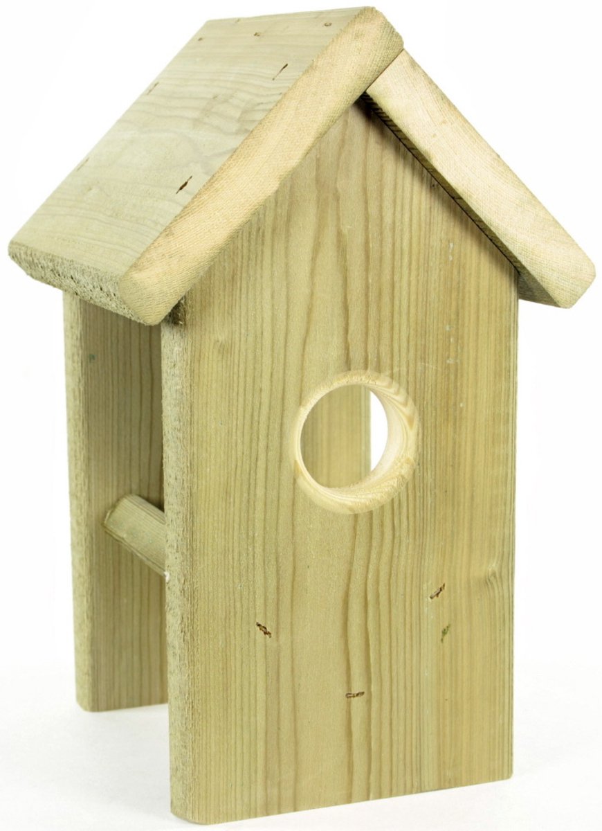 ESVE Selectief pindakaashuisje voor pimpelmees | houten houder voor vogelpindakaas