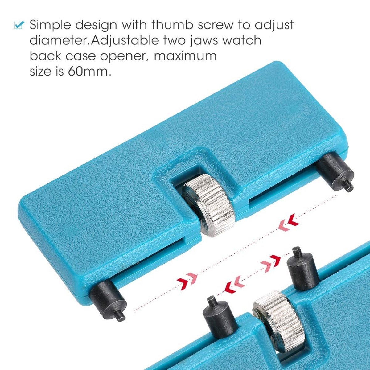 Cosensi- Horloge Opener Verstelbaar - Horloge Reparatie - Horloge Gereedschap Set - Horloge Achterkast Opener - Geschikt voor Achterklep tot 60mm - Lichtgewicht ABS Kunststof