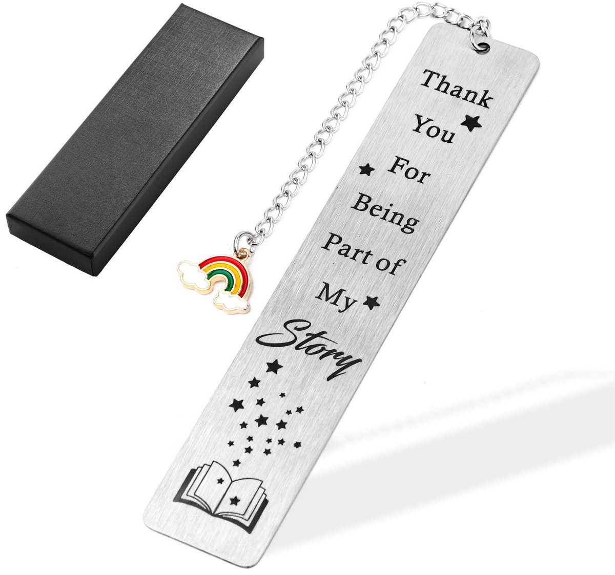 NTH products- Bladwijzer Metalen Leraar - Bladwijzer Geschenken - Cadeau voor Docenten - Roestvrij Staal - 13x2,6 cm - Geschenkdoos