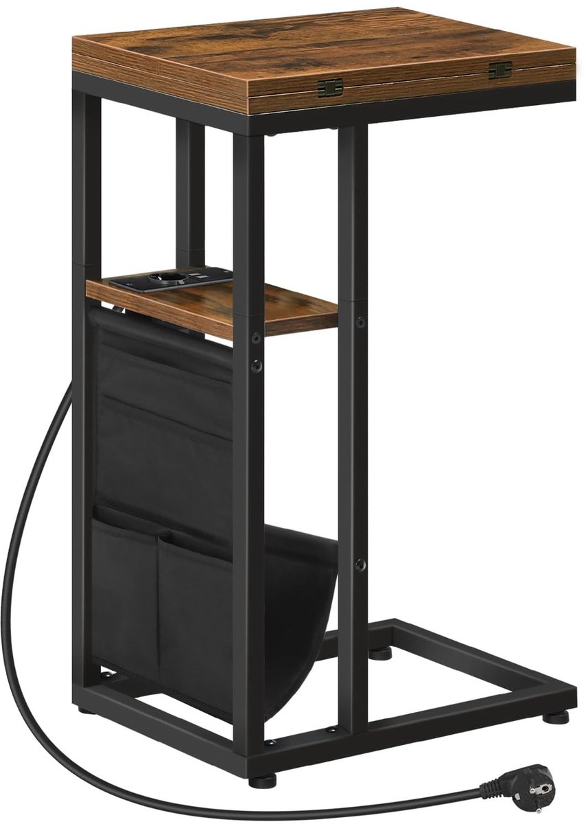 MTTproducts - C-vormige Bijzettafel met Laadstation en Opbergtas
