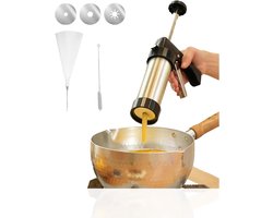 QUOVO® Krokettenmaker - Krokettenmachine - Krokettenpers - Goud - 22cm x 6cm x 6cm
