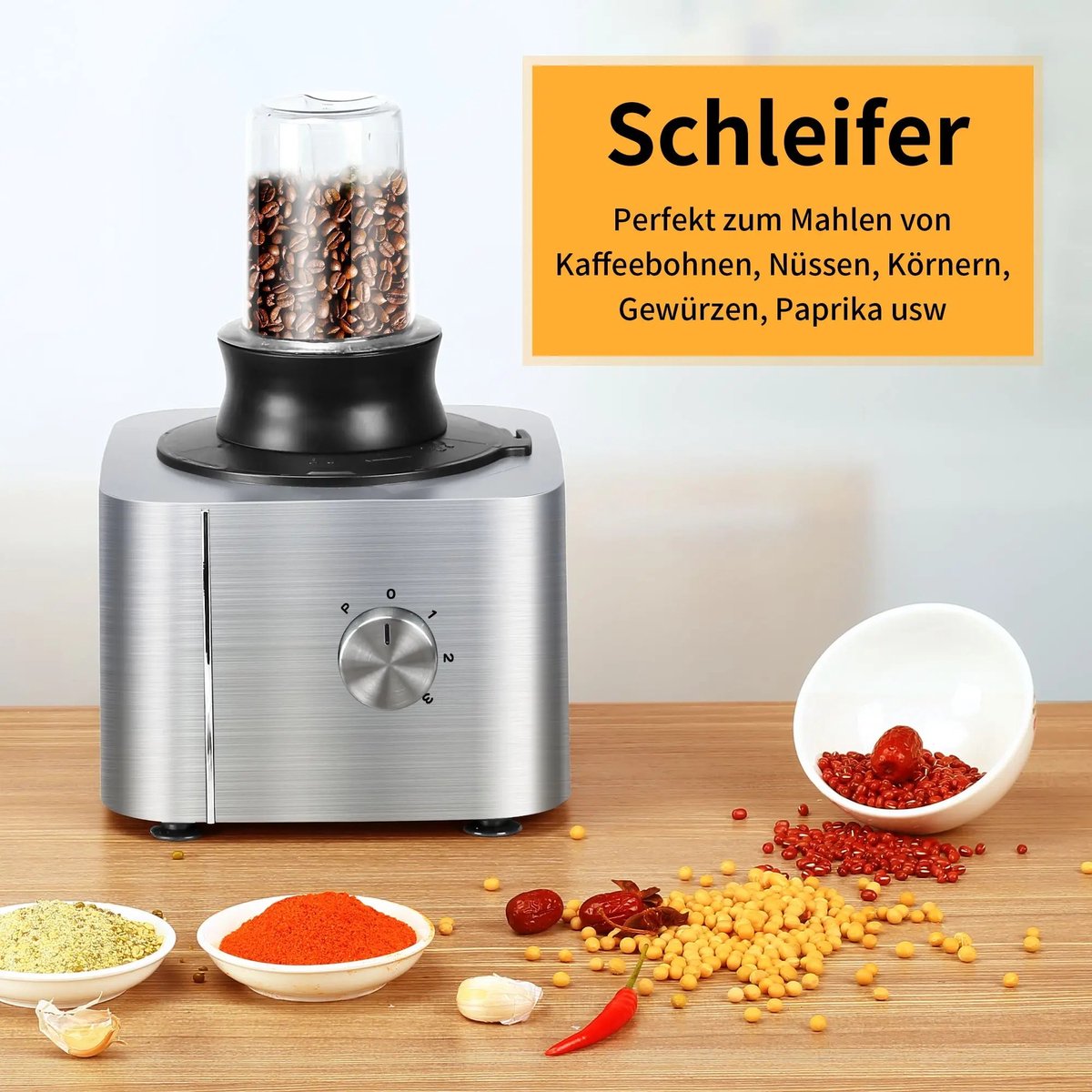 M-Goods - Keukenmachine 11-in-1 - Foodprocessor - Blender - Keukenrobot - 1100W - 3,2L - Zilver – foto 4