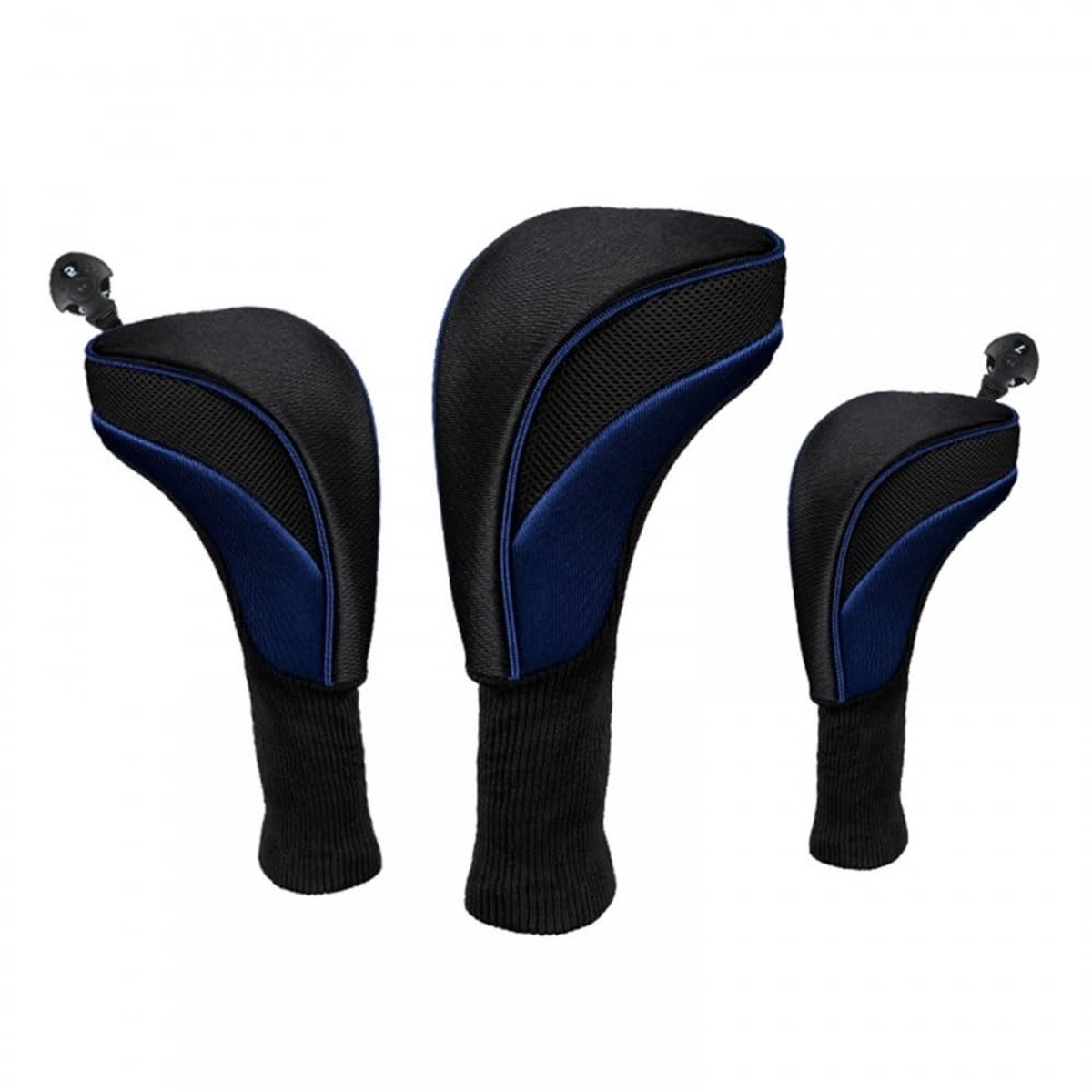 Dailygoods- Golfclub Covers - 3 Stuks - Zacht Nylon Composiet - Ademend - Flexibel Ontwerp - Bescherming tegen Schade - Golfclub Hoes