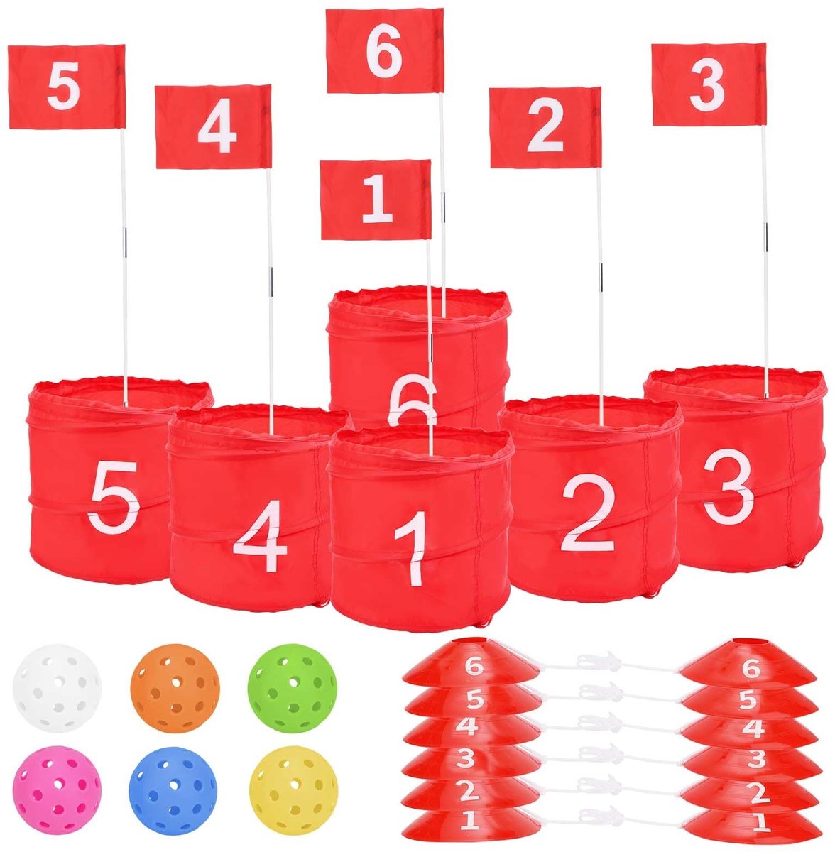 Dailygoods- Golfspel - 6 Holes Set - Golf Yard Game - Lichtgewicht Draagtas - Voor Volwassenen/Kinderen - Buiten Activiteit - Tuinspel