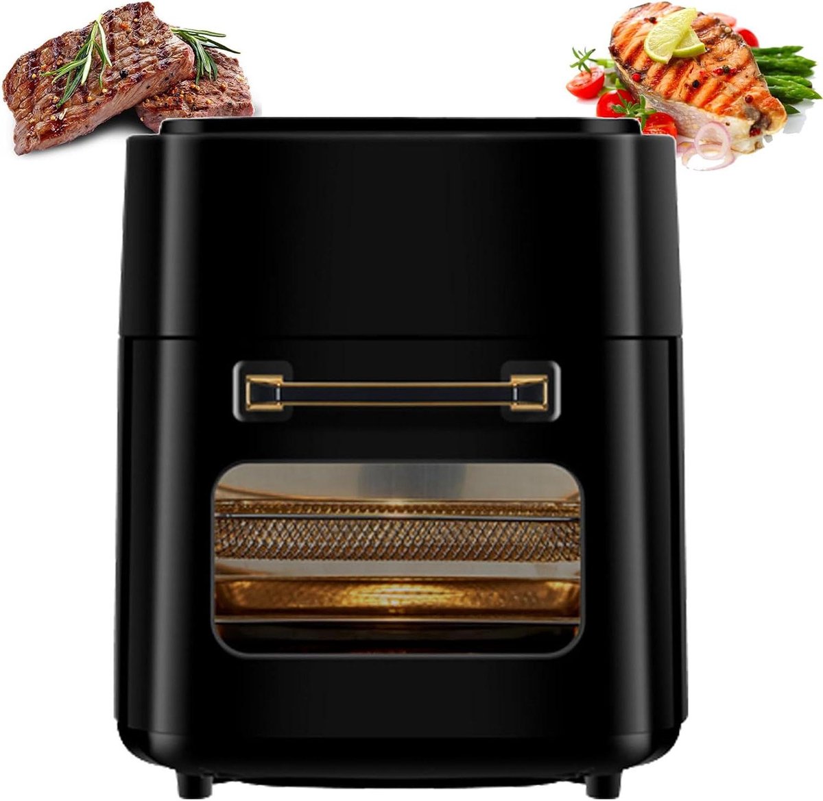 Luchtfriteuse Oven - Mini Elektrische Oven - Snelle Maaltijden Bereiden - Digitaal Touchscreen - 15 Liter Capaciteit - Zwart