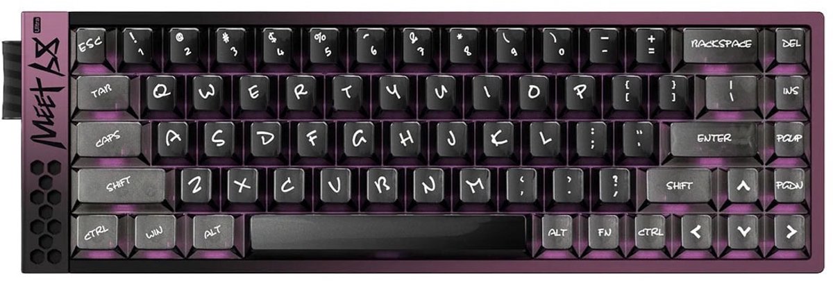 IQUNIX Meet68 Ultra Midnight Purple 65% Omega Magnetische Switch 8K Hz Hall Effect Hotswap RGB Engels Mechanisch Gaming Toetsenbord