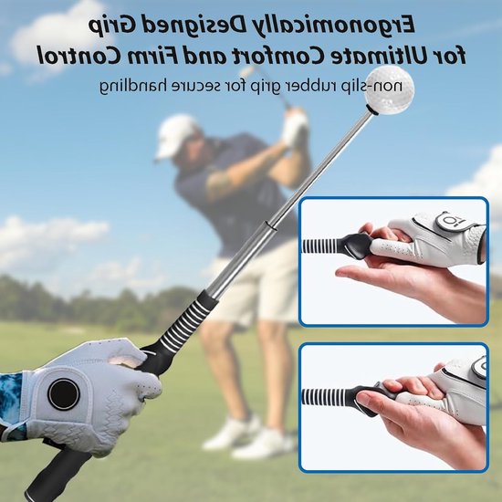 Retractable Golf Grip Trainer voor Verbetering van Swingtechniek, Krachttraining en Houdingscorrectie, Ideaal voor Beginners en Professionals — afbeelding 4