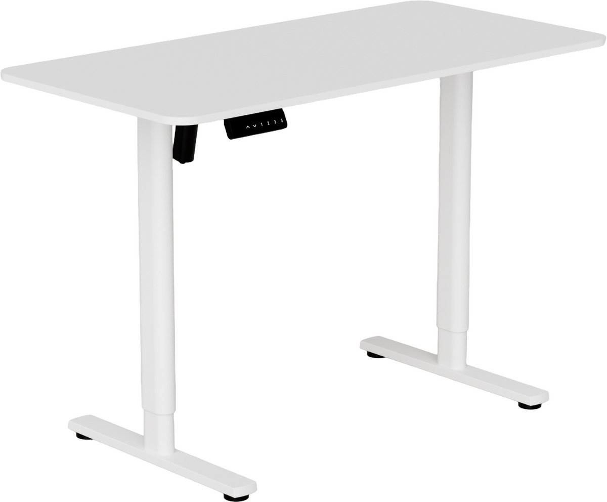 Phreeze Zit Sta Bureau Elektrisch - 120 x 60 cm - Computer Tafel - Geheugenstanden - In Hoogte Verstelbaar - Ergonomisch - Thuiswerkplek & Kantoor - Wit
