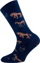 Kindersokken Donkerblauw met Paarden - 39/42