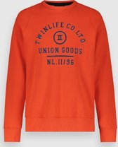 Twinlife Trui Sweat Crew Raglan Print Tw12304 Poinciana Mannen Maat - 4XL