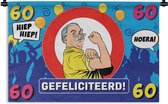 Wandkleed - Wanddoek - Verjaardag - 60 Jaar - Ballonnen - 60x40 cm - Wandtapijt