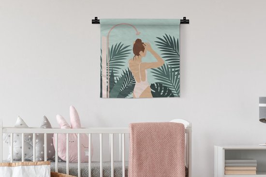 Tapisserie - Tapisserie - Été - Femme - Feuilles - 60x60 cm - Tapisserie