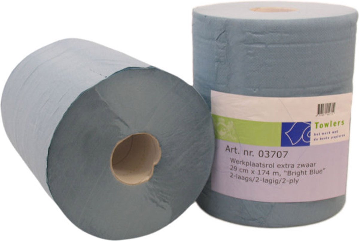 Euro Products industriepapier cellulose 190 meter blauw 2 Stuks