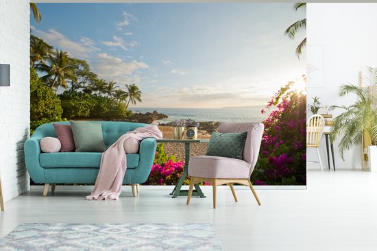 Papier peint Papier peint photo en vinyle - Plage sur la côte largeur 420 cm x hauteur 280 cm - Tirage photo sur papier peint (disponible en 7 tailles)
