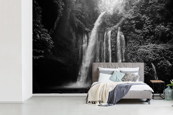 Papier peint - Papier peint photo Wallpaper Indonesia - Cascade - Zwart - Wit - Largeur 600 cm x hauteur 400 cm