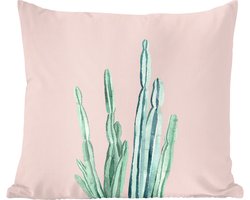 Sierkussens - Kussentjes Woonkamer - 40x40 cm - Cactus - Vetplanten - Roze