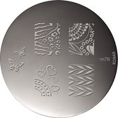 KONAD image plate M78 met 5 nagel figuurtjes (vlinders, liefde, hartjes, zebra...)
