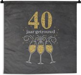 Tapisserie - Tissu mural - Mariage - 40 ans mariés - Citations - Mariage - Proverbes - 90x90 cm - Tapisserie