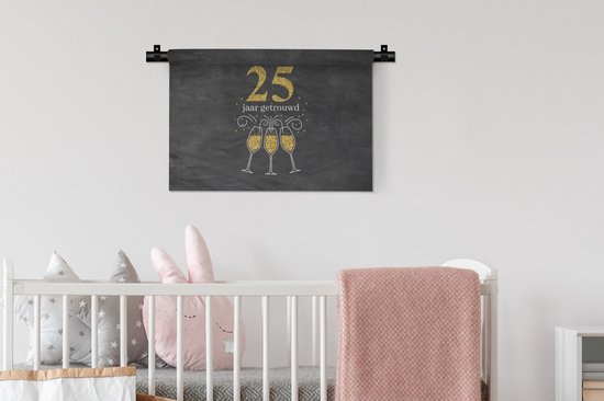 Tapisserie - Tapisserie - Mariage - Proverbes - 25 ans mariés - Citations - 60x40 cm - Tapisserie