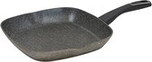 Bergner Mercury Grijze Aluminium Grillpan - Gehard Hittebestendig Grillpan voor Inductie - 28 x 28 x 4,5 cm