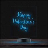 Led Lamp Met Gravering - RGB 7 Kleuren - Happy Valentine's Day