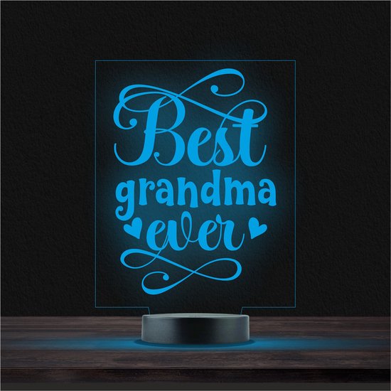 Led Lamp Met Gravering - RGB 7 Kleuren - Best Grandma Ever