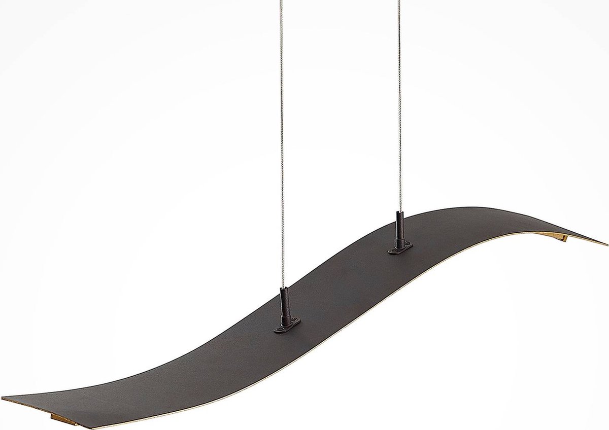 Lindby - LED hanglamp- met dimmer - 1licht - ijzer, aluminium, kunststof - goud, zwart-roest - Inclusief lichtbron