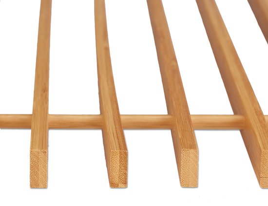 relaxdays Unité murale en bois de bambou salle de bain / cuisine - Armoire-penderie - Etagère 4 crochets à tige.