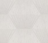 AS Creation Titanium 3 - Papier peint Art Deco - Motif lignes métalliques - gris blanc - 1005 x 53 cm