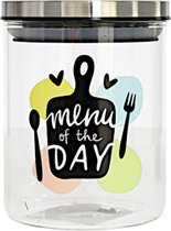 Gerimport Voorraadpot Menu Of The Day 650 Ml Glas Transparant