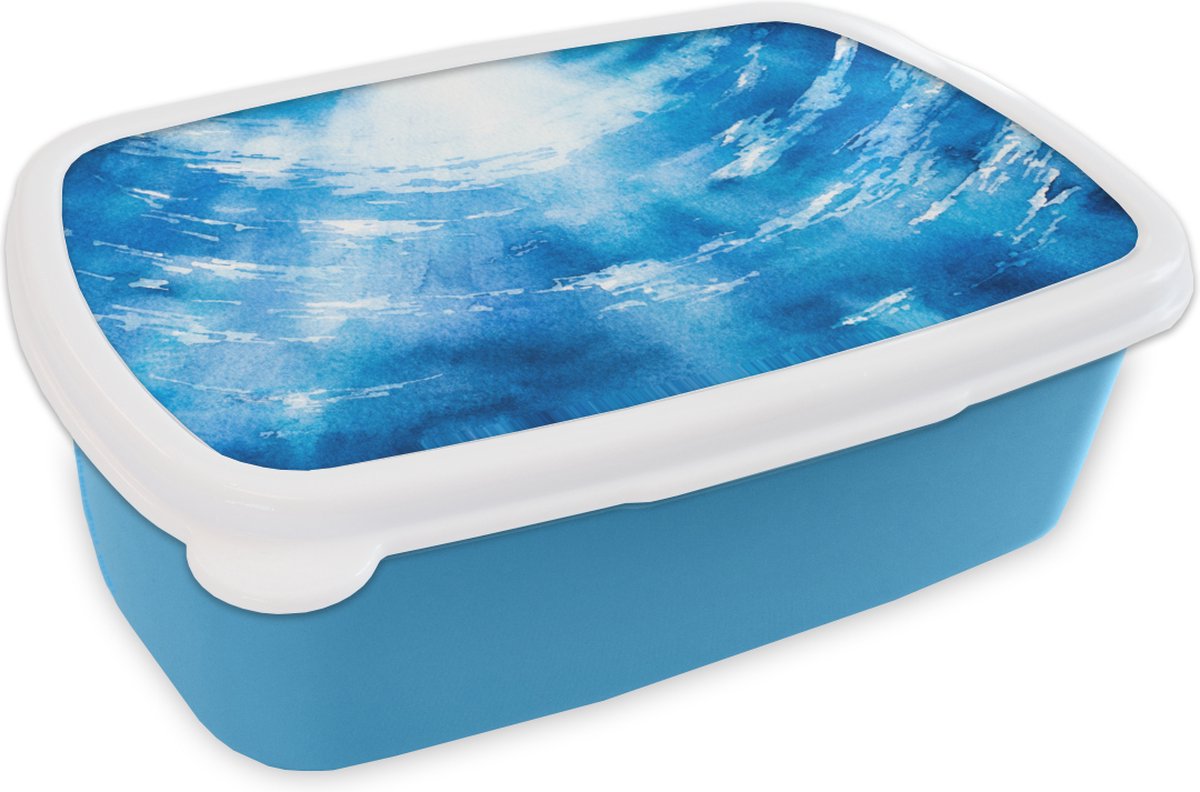 Broodtrommel Blauw - Lunchbox - Brooddoos - Water - Zee - Zon - 18x12x6 cm - Kinderen - Jongen