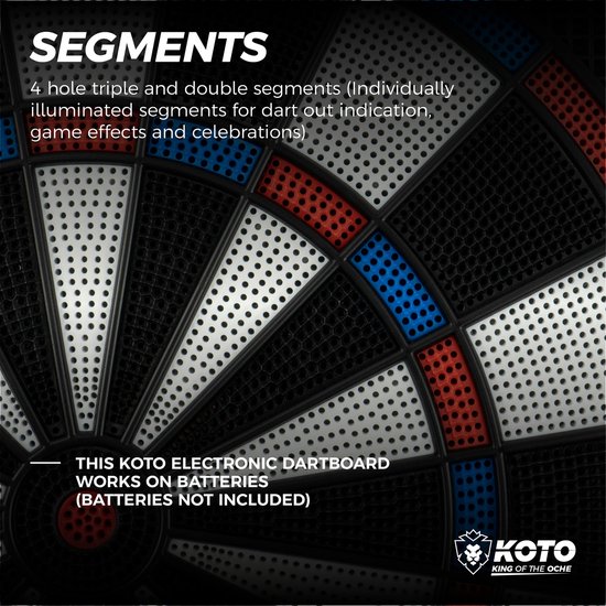 KOTO Soft Easy, Elektronisch Dartbord, Dartbord met Softtip Darts, E-Darts Multiplayer, 32 spellen en meer dan 590 variaties, Professioneel Elektronisch Dartspel, DartSet. van KOTO — afbeelding 2