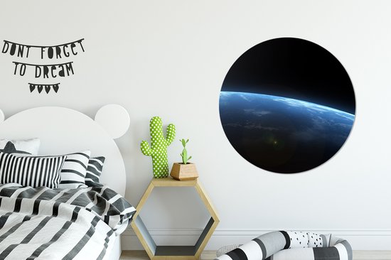 WallCircle - Wandcirkel ⌀ 90 - Aarde - Ruimte - Planeten - Ronde schilderijen woonkamer - Wandbord rond - Muurdecoratie cirkel - Kamer decoratie binnen - Wanddecoratie muurcirkel - Woonaccessoires