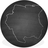 WallCircle - Wandcirkel ⌀ 90 - De kaart van Suriname is geïllustreerd op een bord - Ronde schilderijen woonkamer - Wandbord rond - Muurdecoratie cirkel - Kamer decoratie binnen - Wanddecoratie muurcirkel - Woonaccessoires