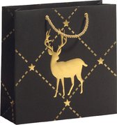 Verhaak Cadeautas Deer 22 X 22 Cm Papier Zwart/goud