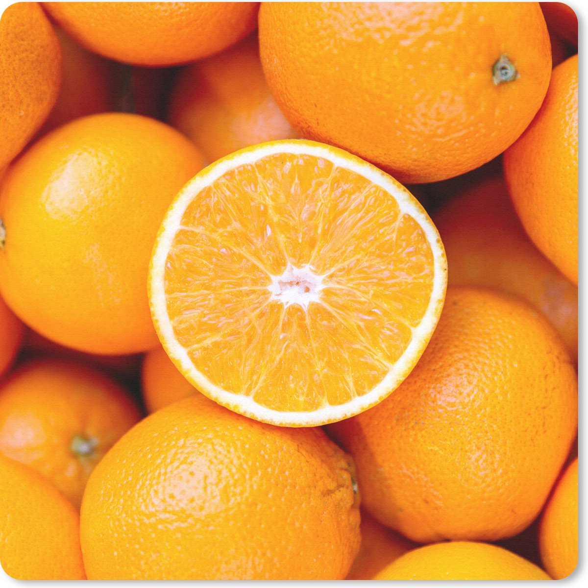 Muismat 30x30 cm - Mousepad Fruit - Sinaasappel - Oranje - Muismatten