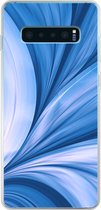 Geschikt voor Samsung Galaxy S10 Plus hoesje - Blauw - Abstract - Design - Siliconen Telefoonhoesje