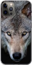 Coque iPhone 13 Pro - Loup - Portrait - Zwart - Siliconen - Sinterklaas - Noël - Cadeaux - Cadeaux chaussures