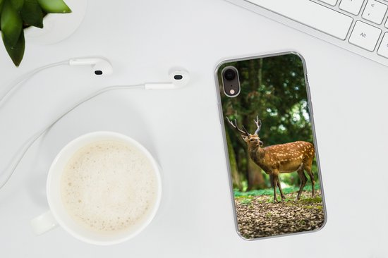 Coque iPhone XR - Cerf - Forêt - Animal - Siliconen - Sinterklaas - Noël - Cadeaux - Cadeaux de chaussures