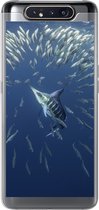 Geschikt voor Samsung Galaxy A80 hoesje - Vissen - Zwaardvis - Water - Siliconen Telefoonhoesje