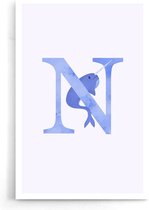 Walljar - Alfabet N - Muurdecoratie - Poster