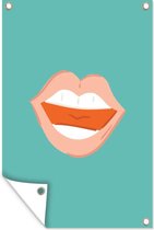 Affiche jardin - Toile jardin - Posters de jardin extérieur - Blauw - Dents - Rouge - 80x120 cm - Jardin