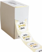 Cadeau stickers - 500 stuks - 'Smile Sparkle Shine' - 40 mm - Stickers volwassenen - Sluitstickers - Sluitzegel - Ronde stickers op rol
