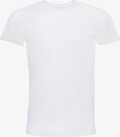 Unsigned heren T-shirt wit katoen ronde hals - Maat M