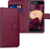 kwmobile telefoonhoesje geschikt voor Samsung Galaxy J3 (2017) DUOS - Hoesje met pasjeshouder in bordeauxrood - Wallet case