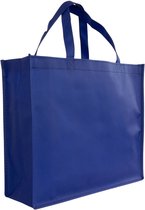 Shopper Bag - 10 stuks - Blauw - 42 x 35 x 12 - Non Woven - Shopper tas