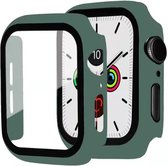 Apple Watch 7/8 45MM Hoesje Plastic Bumper met Tempered Glass Groen